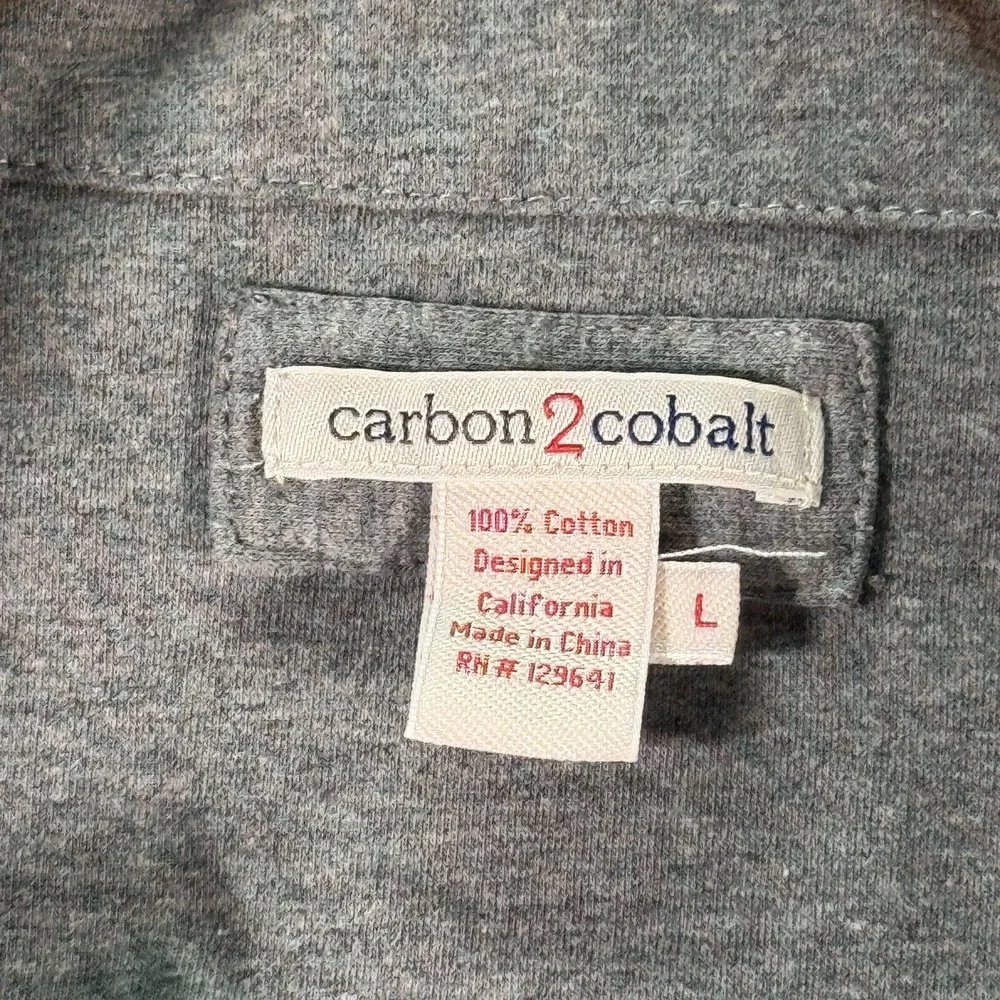 Carbon 2 Cobalt Quarter Zip Knit Sweater Mens Large Blue Pullover‎ Long Sleeve